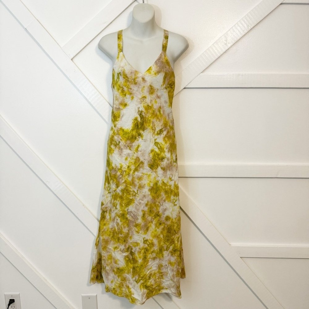 Joie Maple Tie Dye Printed Silk V-Neck Georgette Sleeveless Midi Slip Dress XS - Picture 2 of 10